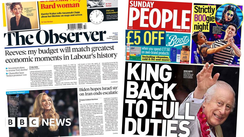 ‘Budget to match Labour best’ and ‘King back to full duties’ ‘Budget to match Labour best’ and ‘King back to full duties’