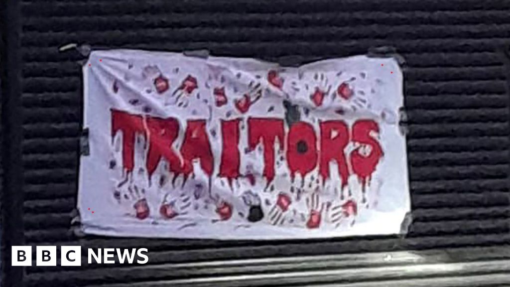 ‘Traitors’ banner put up at Michelle O’Neill’s office