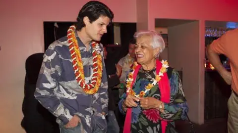 Getty Images Jeff Petersen and Indru Watumull seen before a live concert of the musicians featured on the movie "The Descendants" on April 14, 2012 in Honolulu, Hawaii