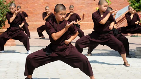 Prakash Mathema/Getty In 2008, The Gyalwang Drukpa started encouraging his nuns to learn self-defence (Credit: Prakash Mathema/Getty)