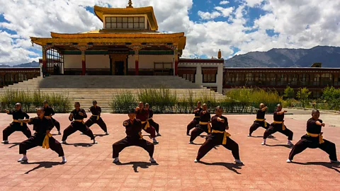 Swati Jain 350 young nuns practice Kung-Fu exercises every day (Credit: Swati Jain)
