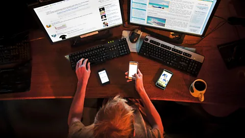 Getty Images Social media addiction is 'worse than alcohol or drug abuse because it’s much more engaging and there’s no stigma behind it' (Credit: Getty Images)