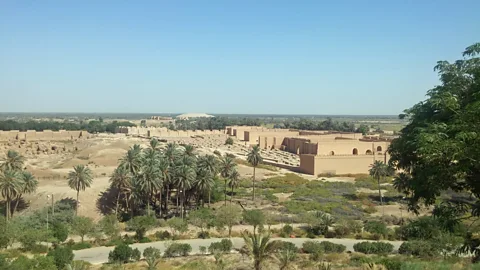 Paul Cooper You could look out from the former Iraqi leader’s bedroom and see this view of the remains of Babylon (Credit: Paul Cooper)