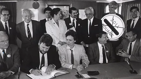 The European Museum Signed in 1985, the Schengen Treaty established border-free travel between participating European nations (Credit: The European Museum)