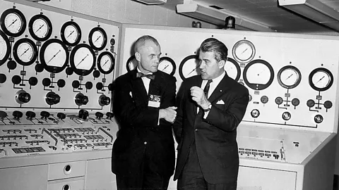 Nasa The Saturn V was developed thanks to the expertise of German rocket scientist Wernher von Braun (right) (Credit: Nasa)