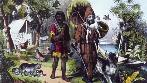 MPI Daniel Defoe's fictional iconic castaway Robinson Crusoe was thrown into solitude after being shipwrecked on an island (Credit: MPI)