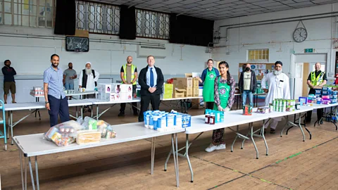 Reyaz Limalia In Gloucester, members of the Fair Shares time bank made food parcels for those hardest-hit by the crisis (Credit: Reyaz Limalia)