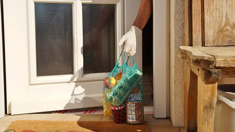 Getty Images The most popular barter items have been hard-to-find groceries like flour, yeast and eggs as well as baby wipes, disinfecting spray and masks (Credit: Getty Images)