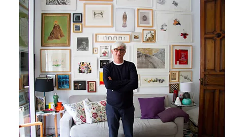 Araceli Martin Chicano The walls of Fuentes's apartment are adorned from top to bottom with works by fellow artists (Credit: Araceli Martin Chicano)