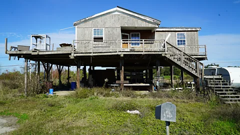 Lucy Sherriff A hurricane-damaged home on Isle de Jean Charles, Louisiana (Credit: Lucy Sherriff)