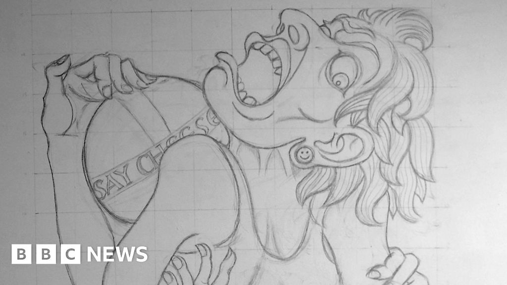 Cheese-roller gargoyle created for Gloucester Cathedral