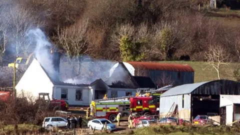 Pacemaker Scene of fire in Derrylin, County Fermanagh