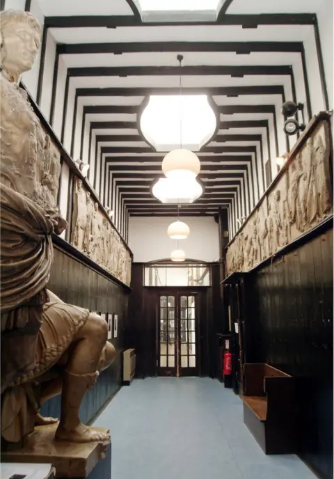 Glasgow School of Art First floor cooridor on east side of Mackintosh Building between Mackintosh Museum and Mackintosh Room. Completed 1897-1899