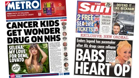 Metro, Sun Metro and Sun front pages - 05/09/18