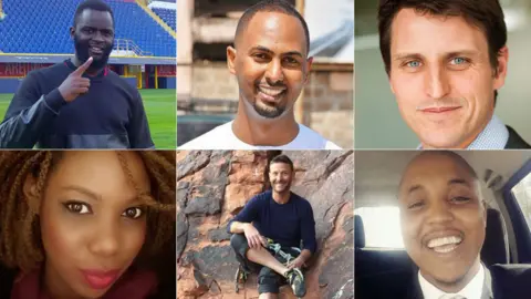 © Various Top left: Left: James Oduor. Top centre: Feisal Ahmed Top. Right: Luke Potter. Bottom left: Bernadette Konjalo. Bottom centre: Jason Spindler. Bottom right: Abdalla Dahir
