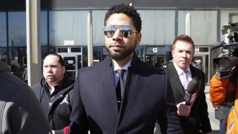 Getty Images Jussie Smollet leaves the courthouse