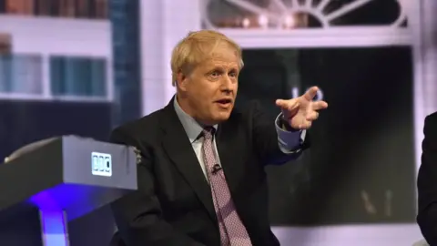 Getty Images MP Boris Johnson speaks during a Conservative Leadership televised debate on June 18,