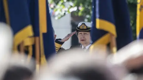 PA Media The Princess Royal performed a salute in Salisbury to mark Armed Forces Day