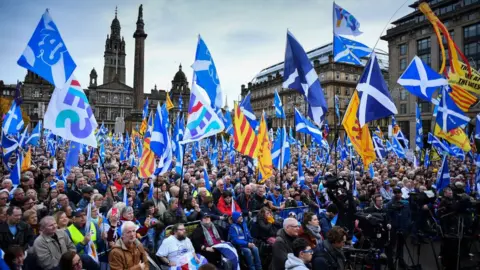 Getty Images Yes rally in Glasgow