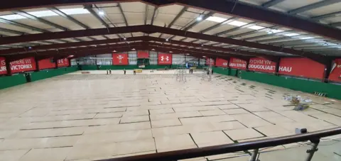 Cwm Taf Health Board Work to turn the rugby training facility at Hensol into a field hospital