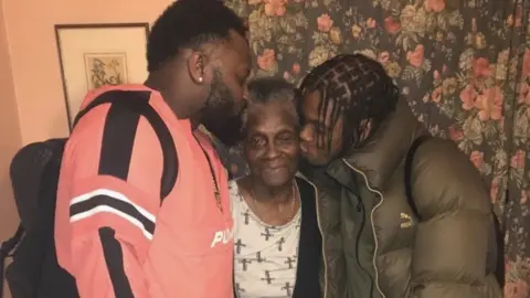 Johnson family Cadet and Krept with their nan
