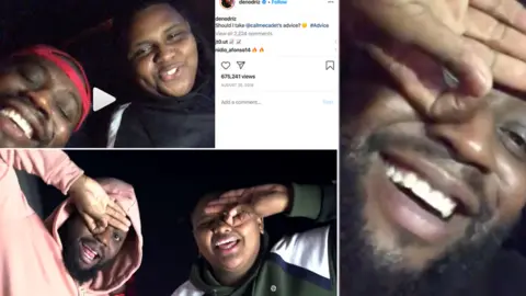 Denodriz/GRM Daily Screeshots of Cadet's Advice freestyle, alongside the official video