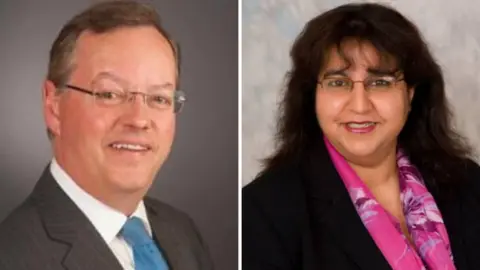 Northumberland County Council Councillor Peter Jackson and Northumberland County Council chief executive Daljit Lally