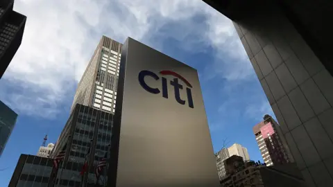 Getty Images A 'Citi' sign is displayed near Citibank headquarters in Manhattan.