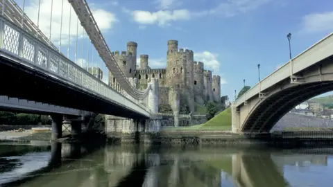 Getty Images Bridges leading to Conwy Castle