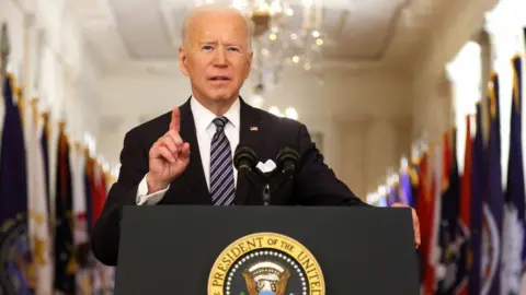 Getty Images Joe Biden delivers a televised speech at the White House