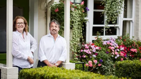 Jamie Orlando Smith Pub owners Becky and David Salisbury outside their pub
