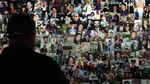 Getty Images Tributes to the dead of 9-11