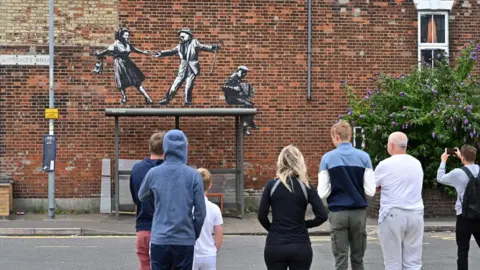 Getty Images Banksy mural featuring dancing couple in Great Yarmouth