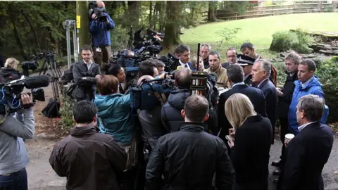 Matt Cardy/Getty Images A press conference during the days following the Gleision colliery disaster