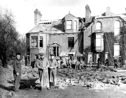 South Tyneside Libraries Bomb damage to Chapel House, Westoe Village