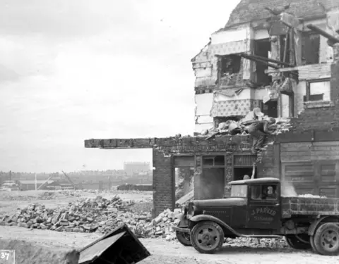 South Shields Libraries Wellington Place being cleared in 1937
