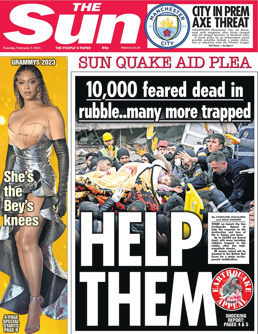 Sun front page