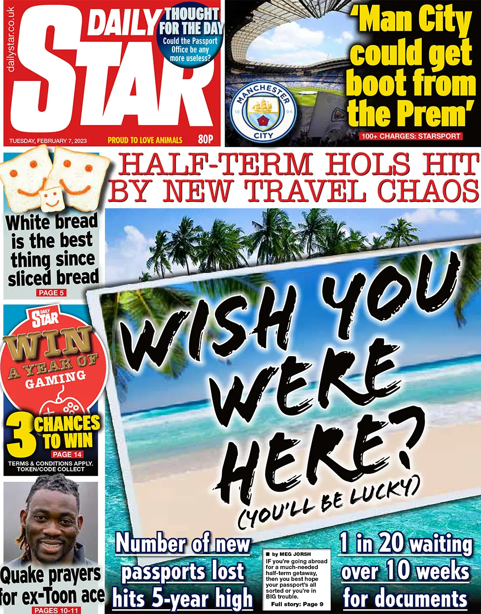Daily Star front page