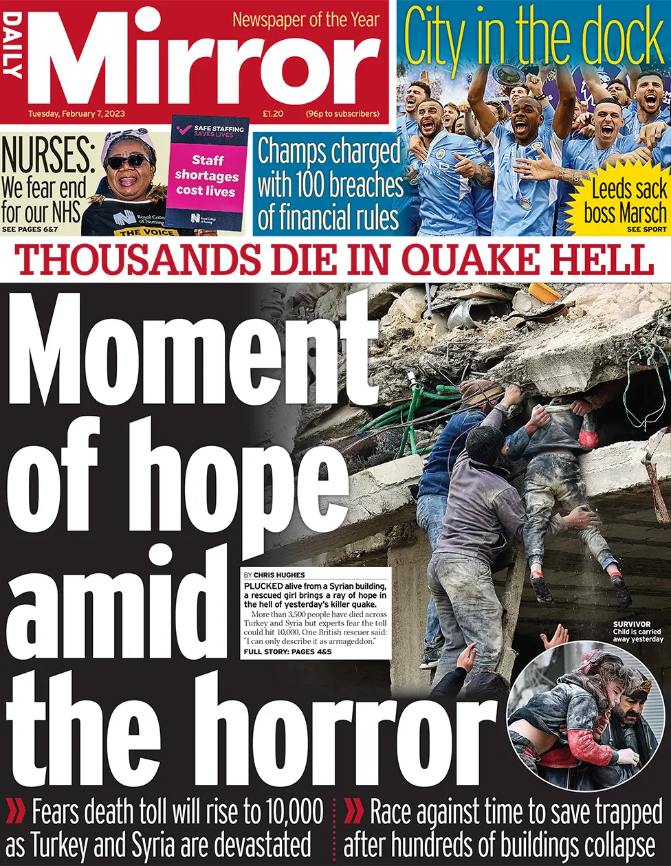 Daily Mirror front page