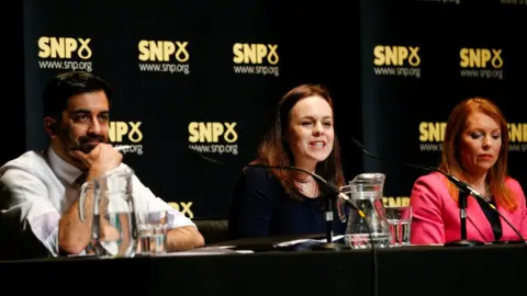 PA Media Humza Yousaf, Kate Forbes and Ash Regan