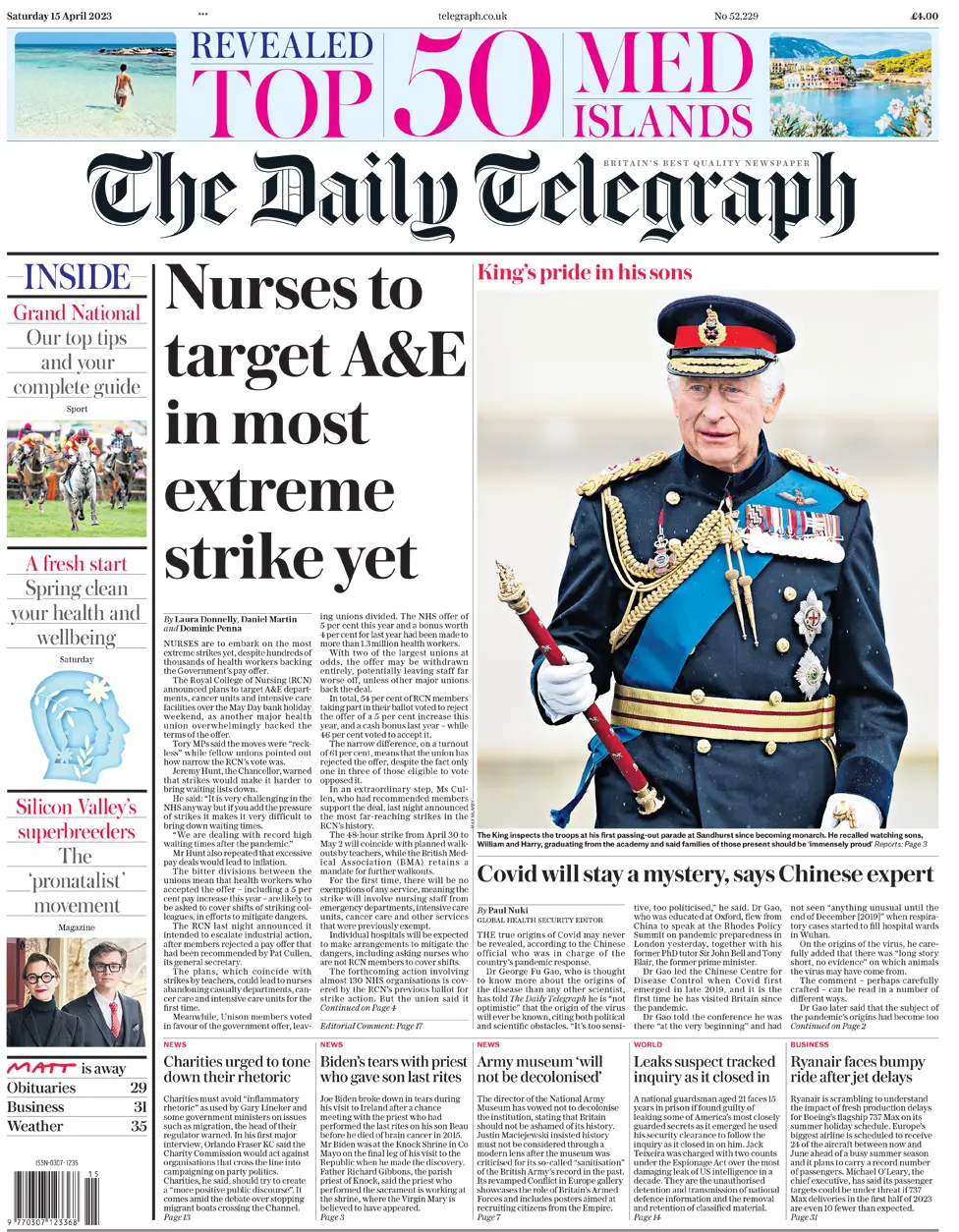 Daily Telegraph Front Page