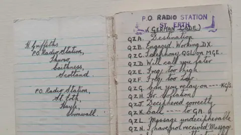 Mike Griffiths A page of Harry Griffiths' codebook