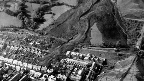PA The aftermath of the landslide which engulfed Pantglas Junior School