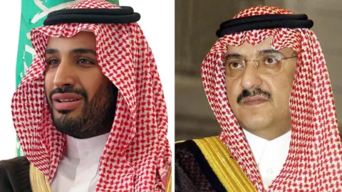 EPA Prince Mohammed bin Salman (left) and prince Mohammed bin Nayef