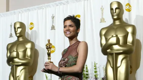 Getty Images Halle Berry at the 2002 Oscars