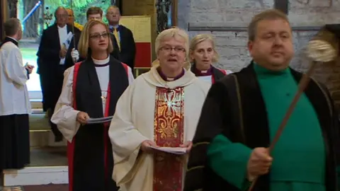 BBC Bishop June Osborne moments before she was sworn in as Bishop of Llandaff