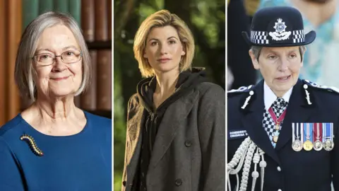 PA, BBC From left to right: Baroness Hale, Jodie Whittaker, Cressida Dick