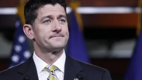 EPA Speaker of the House Paul Ryan appears at a news conference in the US Capitol in Washington, DC.