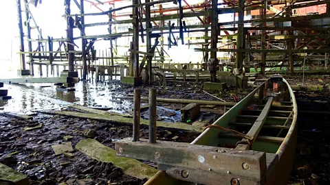 Kate Springer The abandoned Lai Chi Vun Shipyard's history is decaying (Credit: Kate Springer)