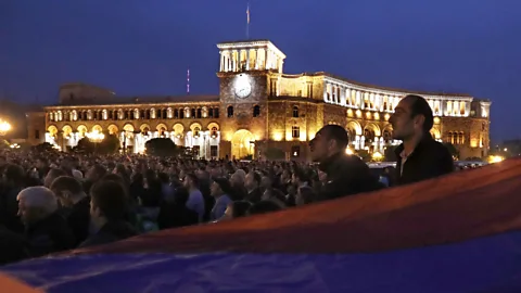 Artyom Geodakyan/Getty Images In spring 2018, young activists organised wide-scale protests across Armenia against political corruption (Credit: Artyom Geodakyan/Getty Images)